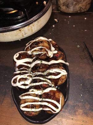Vegan takoyaki  at Self Takoyaki Bar IDUCO in Osaka