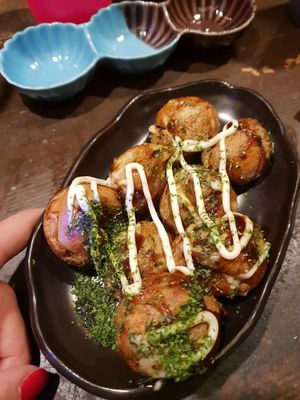 Takoyaki with vegan kewpie mayo!! at Self Takoyaki Bar IDUCO in Osaka