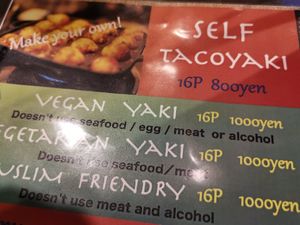 Vegan at Self Takoyaki Bar IDUCO in Osaka