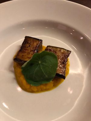 Eggplant pepper purée  at Dario Gualtieri Bistro in Buenos Aires