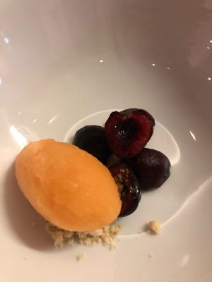 Cherry grapefruit mint sorbet at Dario Gualtieri Bistro in Buenos Aires