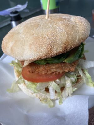 Vegan burger at Just Poppy's in Riverhills