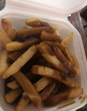 Chips and gravy   at Just Poppy's in Riverhills