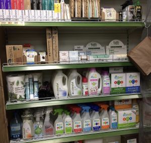 Huge range of Ecover environmentally friendly cleaning products, shampoos, conditioners, shower gels, soaps etc. at Raw in Nottingham