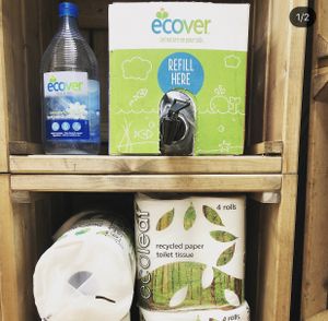 Ecover re-fill station - helping maintain the “Binghams Plastic Free Champions” status! at Raw in Nottingham