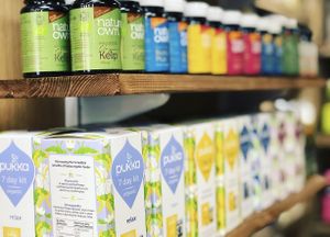 Vegan supplements and Pukka’s 7 day kit, with supplements and tea sachets included! at Raw in Nottingham