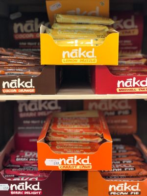 Range of Nakd bars.. the perfect vegan on-the-go snack! at Raw in Nottingham