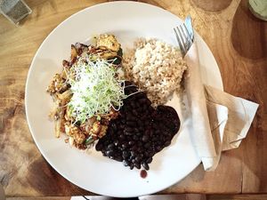 Vegan plate   at The Beet Box Cafe in Kailua