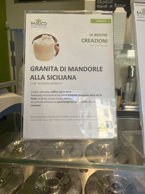 Granita mandorle  at Basilico e Limone in Levanto
