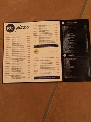 Menu at Lore Pizzeria in Lecce