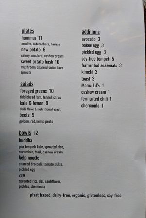 menu at Holiday in Portland