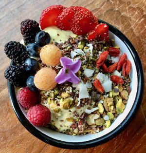 Golden bowl at Holiday in Portland