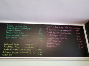 menu board at Good Intentions in Christchurch