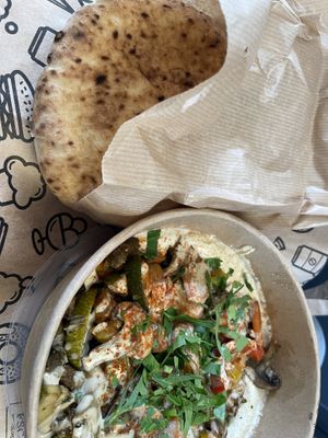 With pita  at Hummus Küch' in Frankfurt