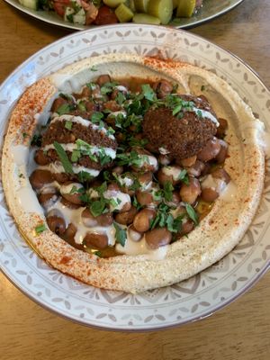 Hummus with falafel  at Hummus Küch' in Frankfurt