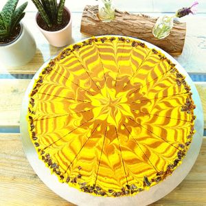 Delicious RAW chocolate orange cake at Vabiou's in Hamburg