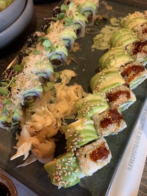The vegan ‚Long time no sea‘ menu   at Letz Sushi in Aarhus