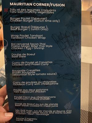 The red dot means vegan  at Pakbo in Quatre Bornes