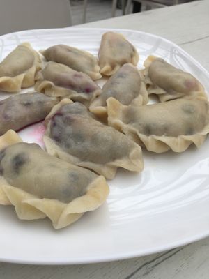 Polish pirogues with blueberries   at Avocado in Wolin