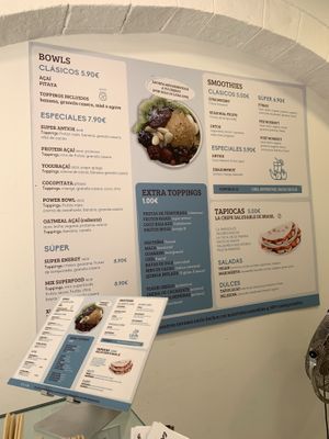 Menu spanish at FitBar - Gotico in Barcelona