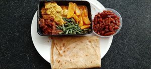 Veggie roti (no egg) , snack tempeh at Eethuisje Moqui in Nijmegen