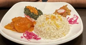 From the Field plate (was supposed to come with Afghan rice but we were served with cumin rice )  at Afghan Kitchen in Surrey