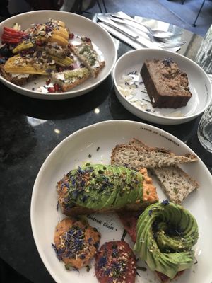 Tartines and banana bread  at Cuppa Cafe in Paris