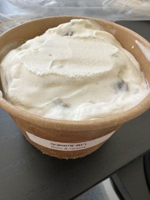 Rum and raisins ice cream   at Jars and Bowls in Tel Aviv