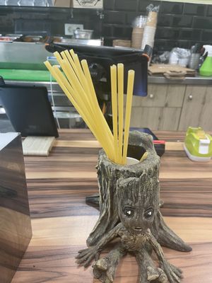 Eco friendly straws at Vegan Beat in Athens