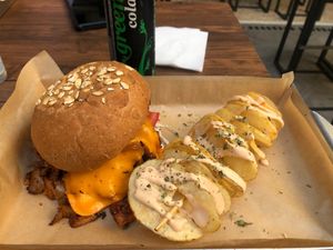 Gyros burger - delicious! at Vegan Beat in Athens