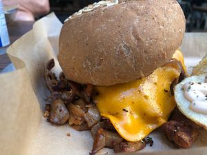 Gyros burger  at Vegan Beat in Athens