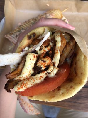 Oyster mushroom gyros  at Vegan Beat in Athens
