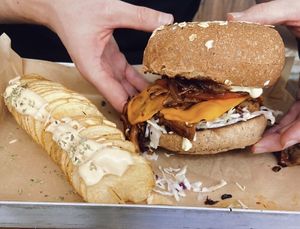 Gyros burger at Vegan Beat in Athens