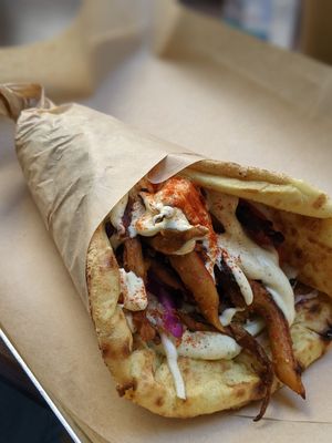 Space gyros at Vegan Beat in Athens