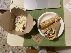 Salad + pita + crisps  at Vegan Beat in Athens