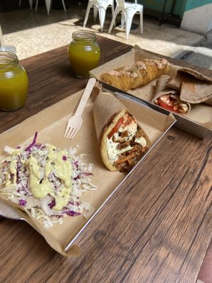 Space gyros + salad  at Vegan Beat in Athens