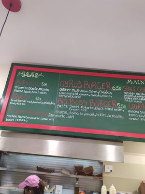 Menu1 at Vegan Beat in Athens