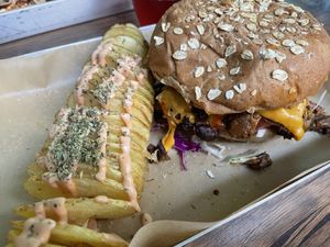 Gyros burger  at Vegan Beat in Athens