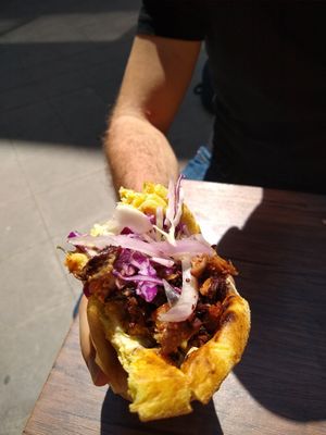 Space gyros at Vegan Beat in Athens