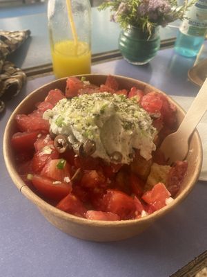 Traditional Greek salad   at Vegan Beat in Athens