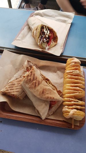 Amazing food, space gyros and minced wrap. at Vegan Beat in Athens