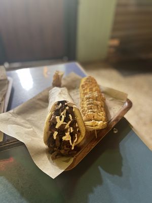 Gyros special and spiral potatoes   at Vegan Beat in Athens