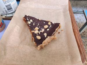 Snickers dessert at Vegan Beat in Athens