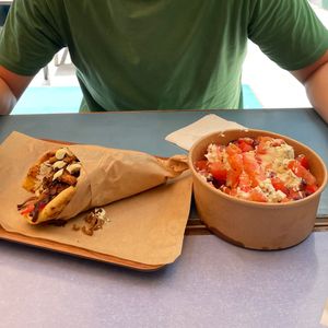 Greek Dakos and Space Gyros at Vegan Beat in Athens