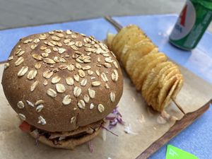 Delicious Boss Burger  at Vegan Beat in Athens