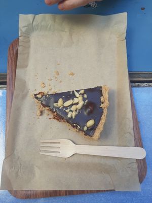 Snickers desert at Vegan Beat in Athens
