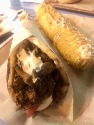 Space Gyros - bad photo, delicious food!  at Vegan Beat in Athens