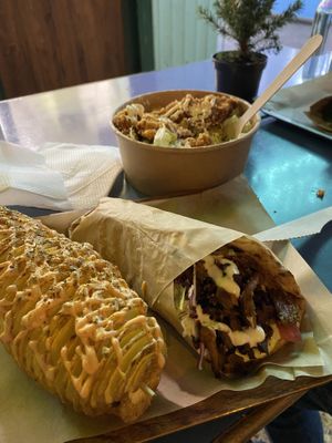 Potato, Cesar and mushroom gyros!   at Vegan Beat in Athens