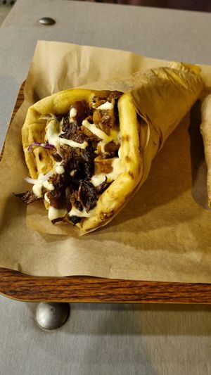 Space gyros at Vegan Beat in Athens