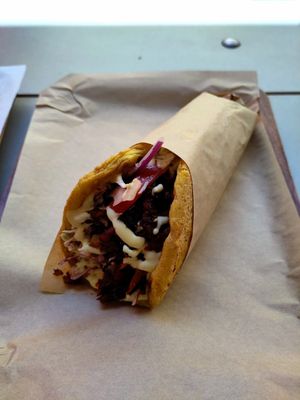 Vegan gyros at Vegan Beat in Athens